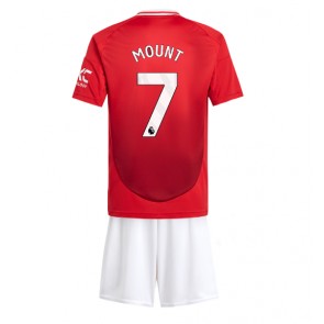 Manchester United Mason Mount #7 Dětské Domácí dres komplet 2024-25 Krátký Rukáv (+ trenýrky)